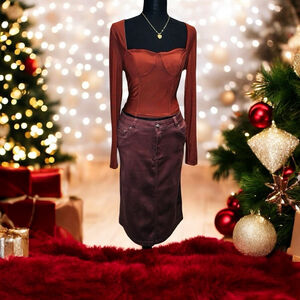 2 piece bundle Brown top & skirt